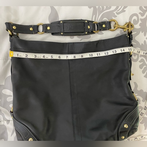 COACH Carly Large Hobo Shoulder Leather Black Purse - Picture 9 of 14